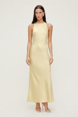 Dynamite On Sale | Twist Back Satin Maxi Dress Yellow