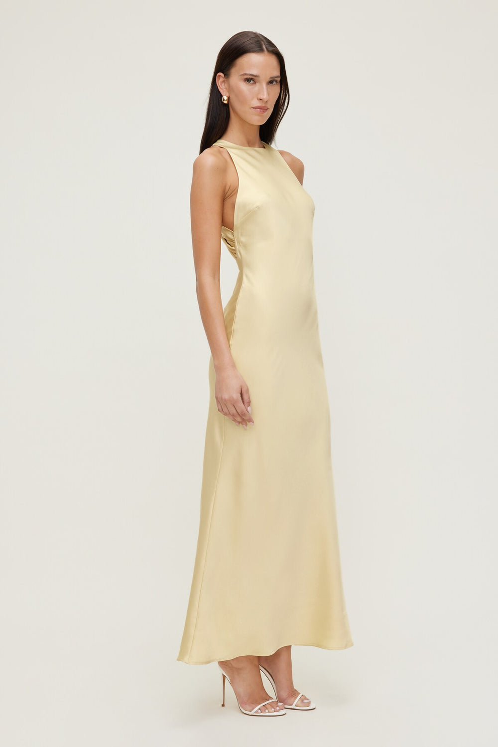 Dynamite On Sale | Twist Back Satin Maxi Dress Yellow