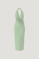 Dynamite Website Shop | Plunge Mesh Maxi Dress Green