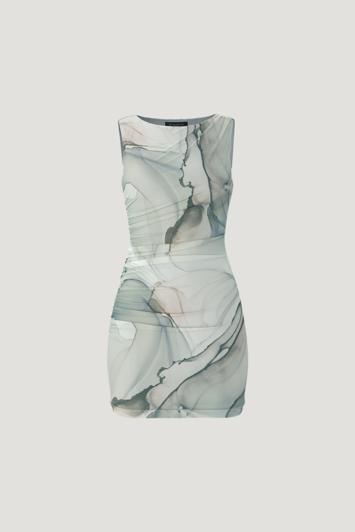 Dynamite Store | Katia Ruched Mesh Mini Dress Blue