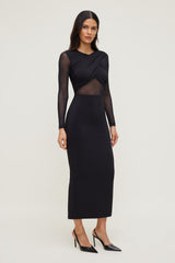 Dynamite Website Shop | Sculpt Twisted Long Sleeve Maxi Dress Black