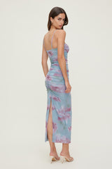 Dynamite Outlets | Mona Mesh Midi Dress Blue