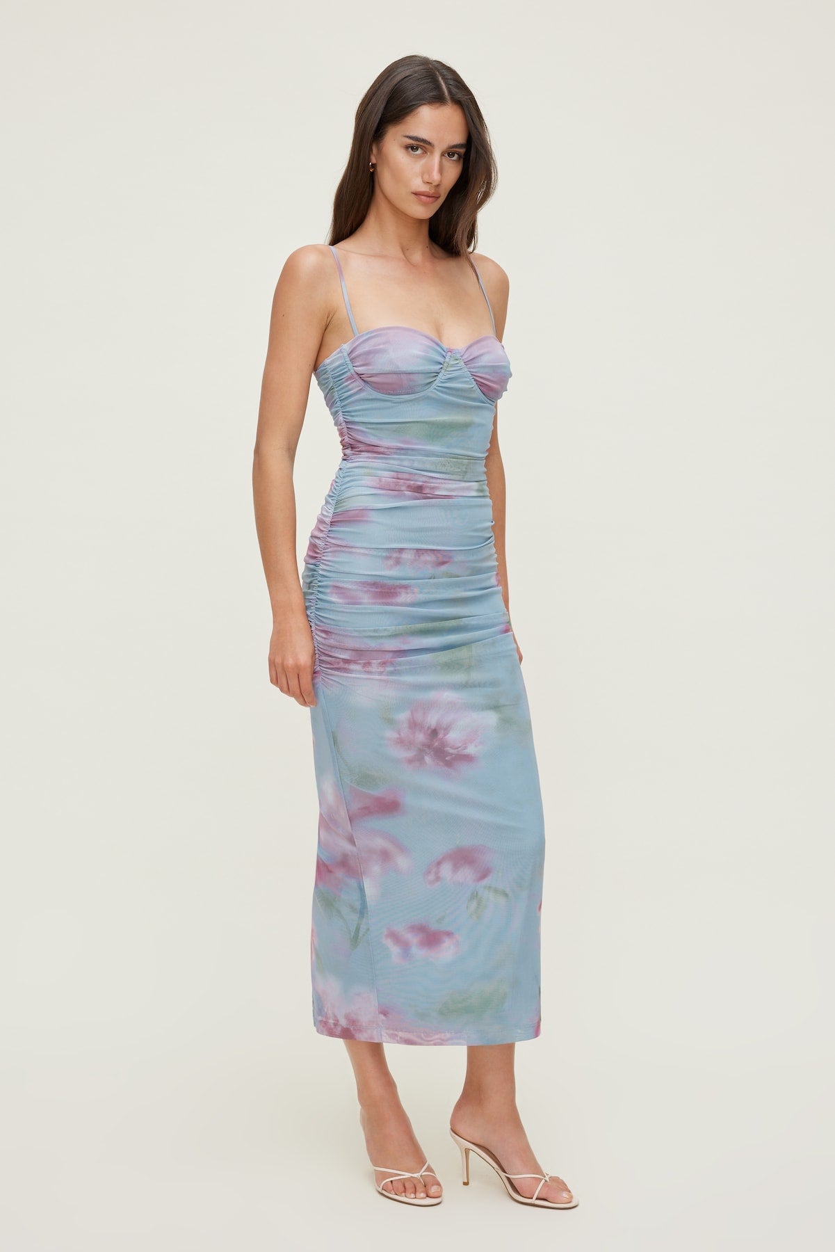 Dynamite Outlets | Mona Mesh Midi Dress Blue