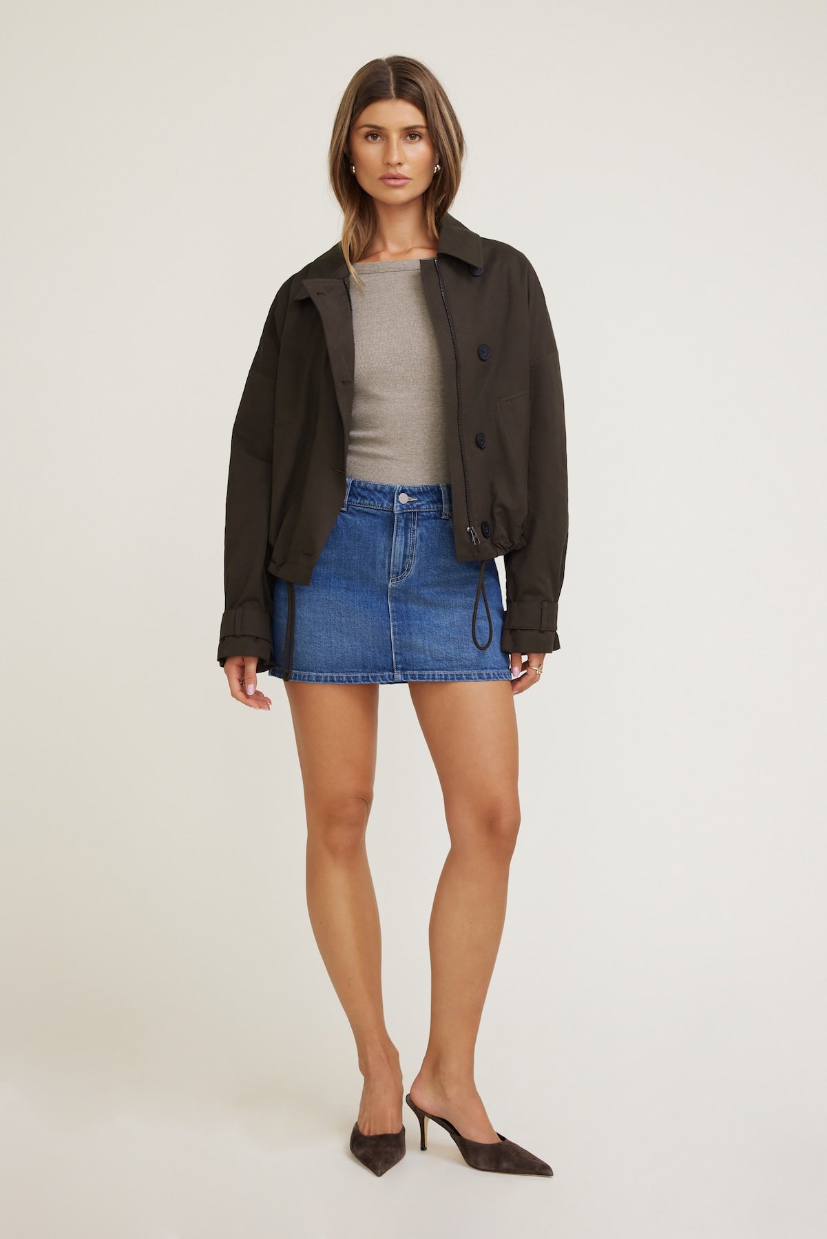 Dynamite Outlet | Gia Denim Mini Skort Blue