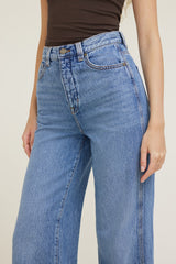Dynamite Online | Lennon Ultra High Rise Wide Leg Column Jeans Blue