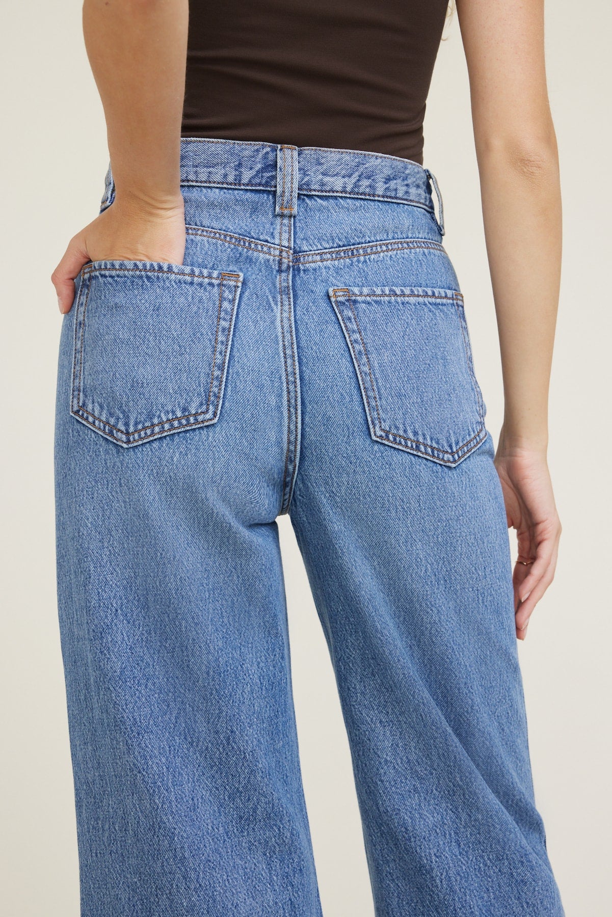 Dynamite Online | Lennon Ultra High Rise Wide Leg Column Jeans Blue