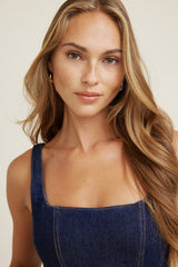 Dynamite Website Shop | Flared Denim Maxi Dress Blue