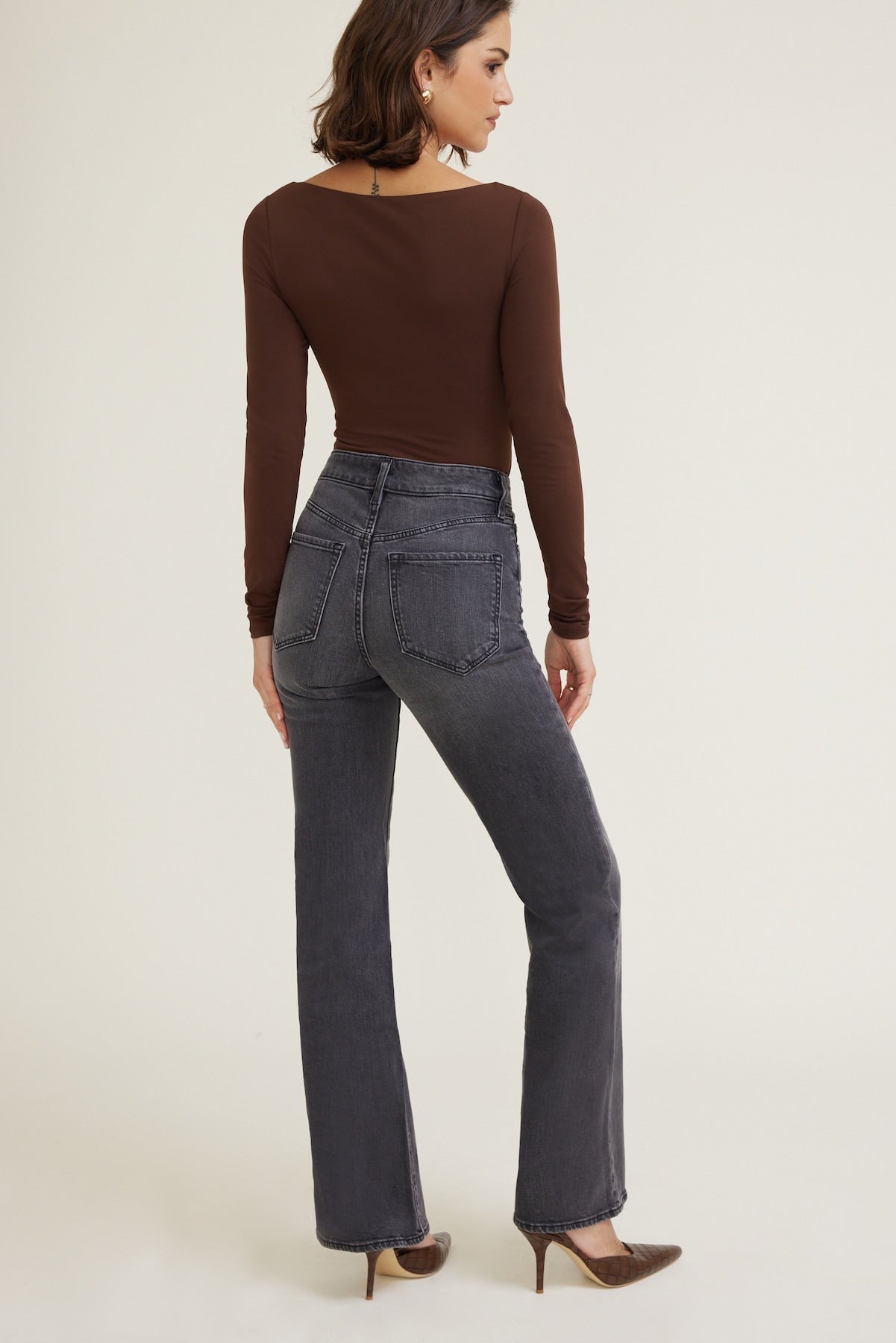 Dynamite Outlets | Elodie Stretch High Rise Bootcut Jeans Black