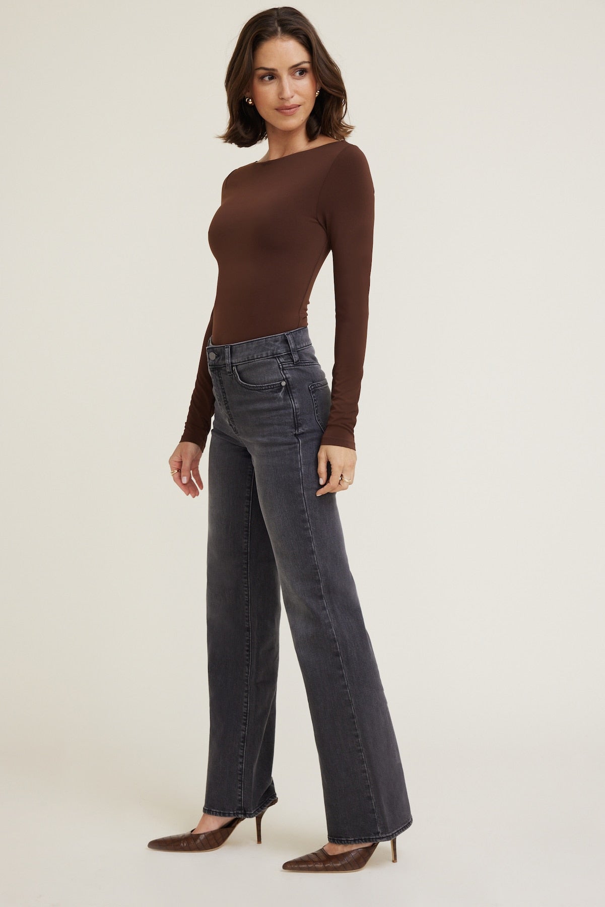 Dynamite Outlets | Elodie Stretch High Rise Bootcut Jeans Black