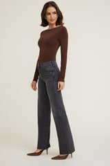 Dynamite Outlets | Elodie Stretch High Rise Bootcut Jeans Black