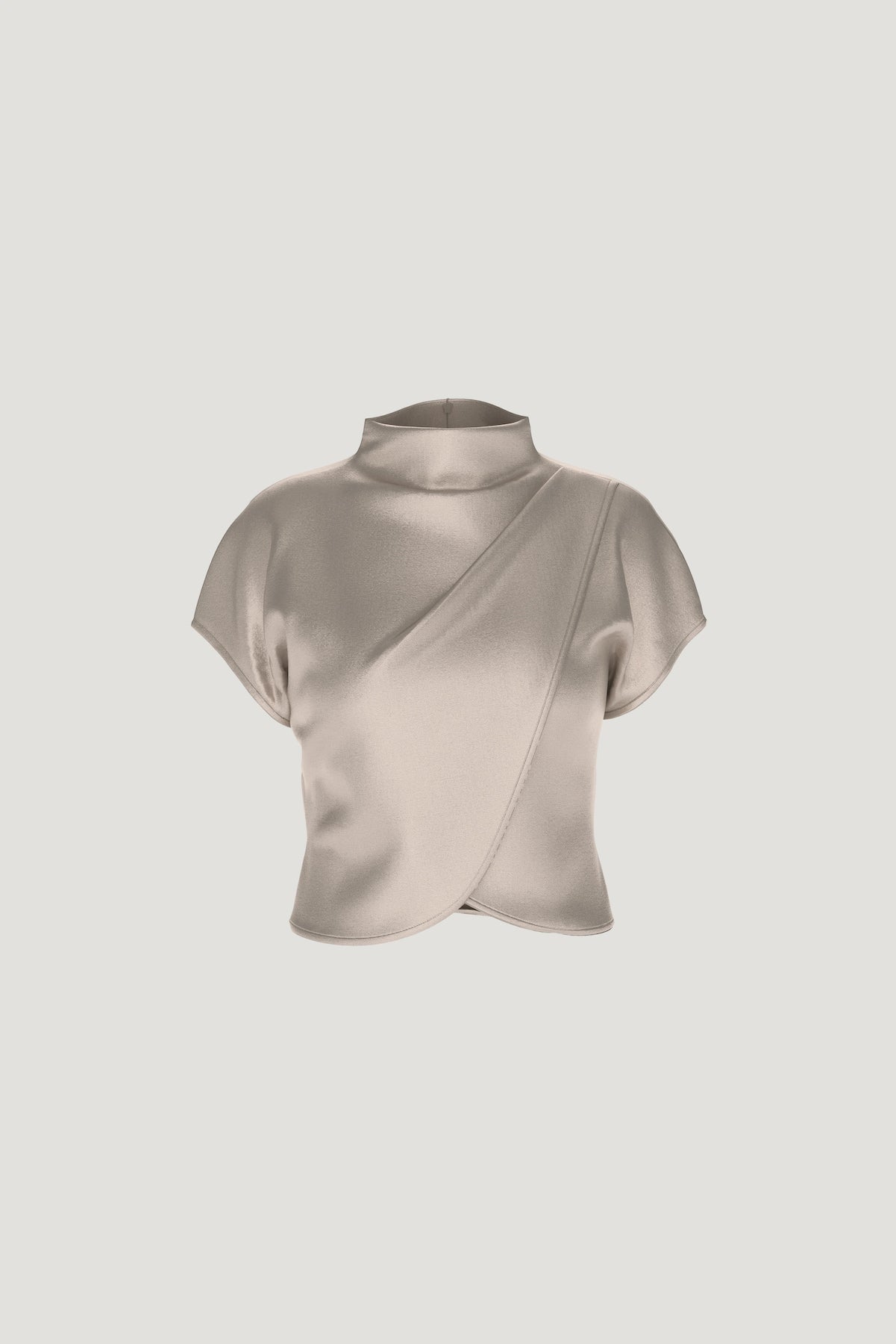 Dynamite Store | Ella Layered Satin Blouse Beige