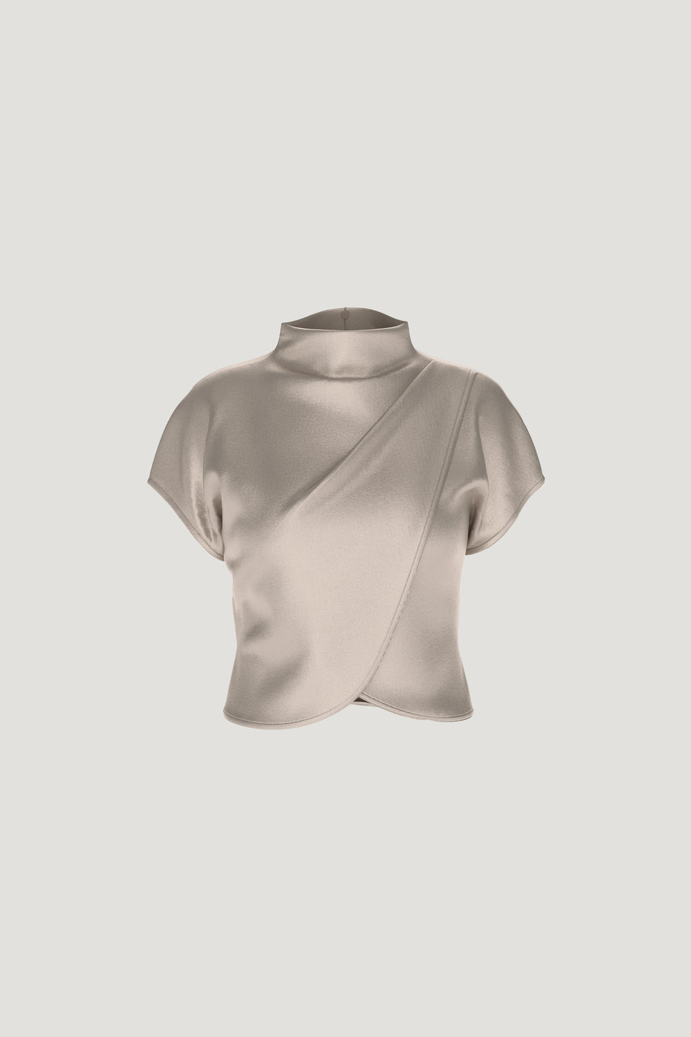 Dynamite Store | Ella Layered Satin Blouse Beige