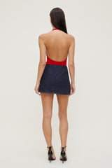 Dynamite Outlets | Sculpt Plunge Halter Bodysuit Red