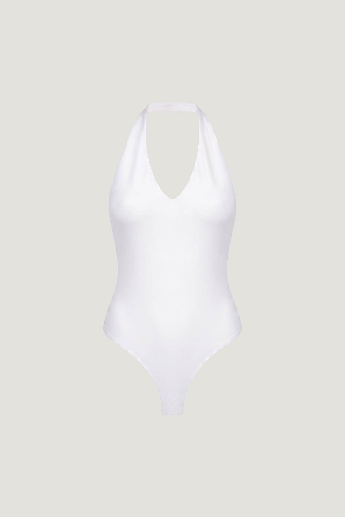 Dynamite US | Sculpt Plunge Halter Bodysuit White
