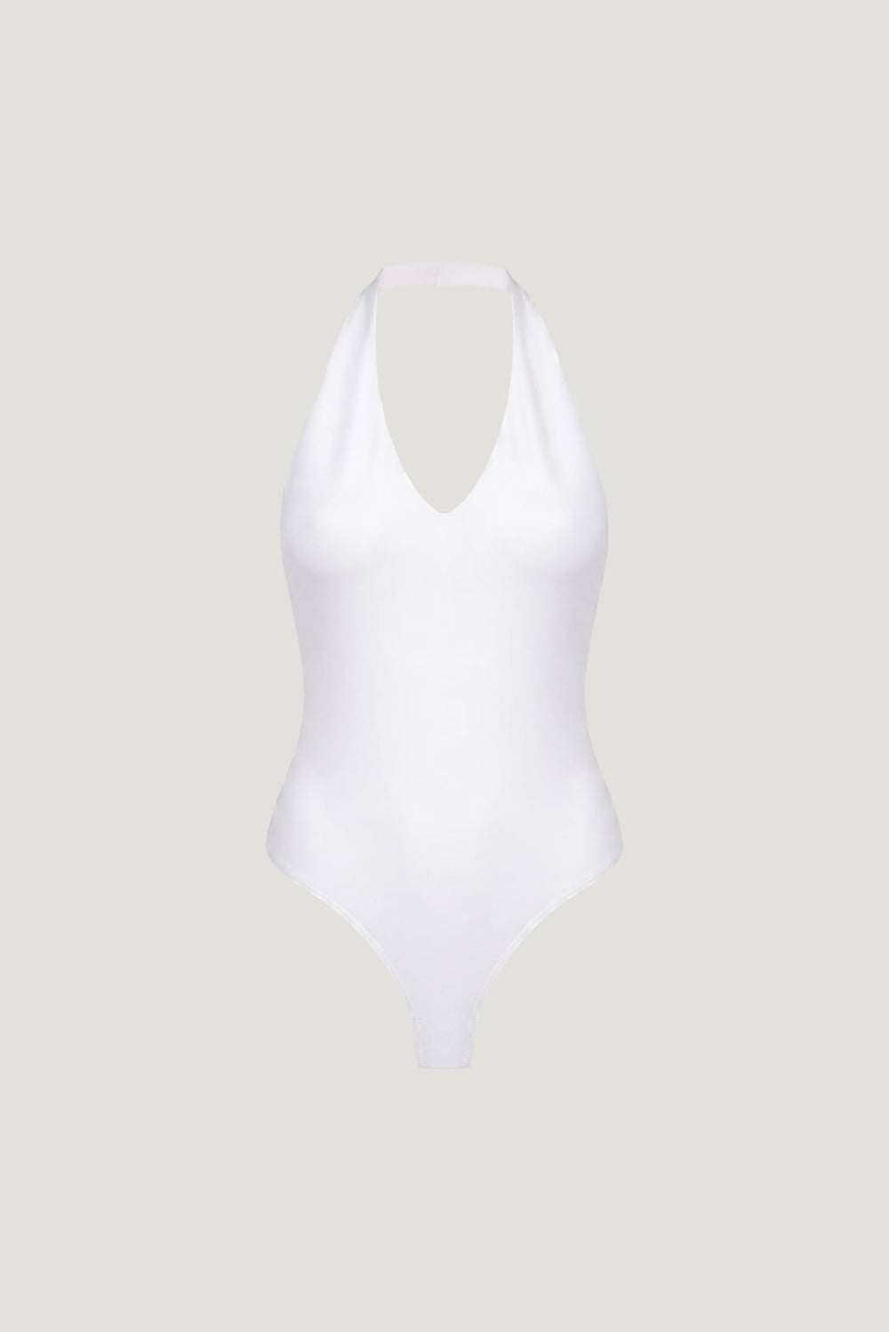 Dynamite US | Sculpt Plunge Halter Bodysuit White