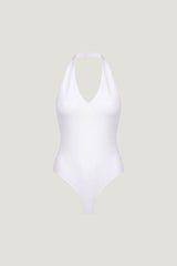 Dynamite US | Sculpt Plunge Halter Bodysuit White