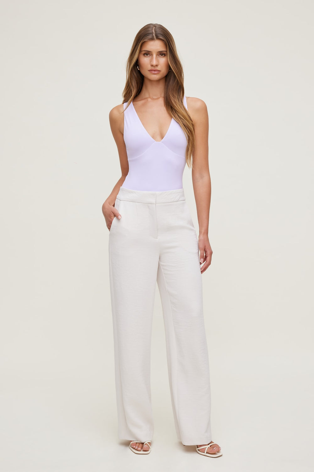 Dynamite Website Shop | Sculpt Plunging V Neck Bodysuit PURPLE