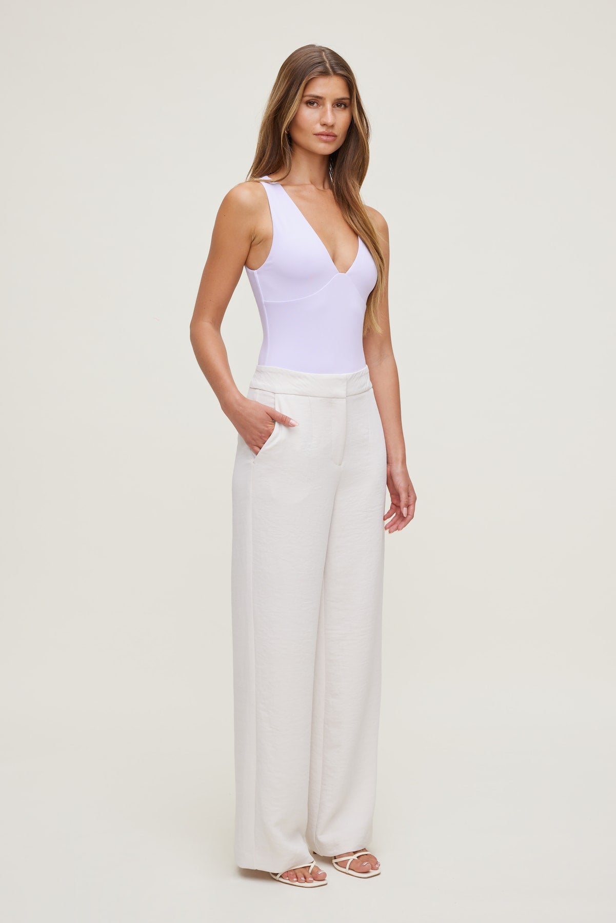 Dynamite Website Shop | Sculpt Plunging V Neck Bodysuit PURPLE