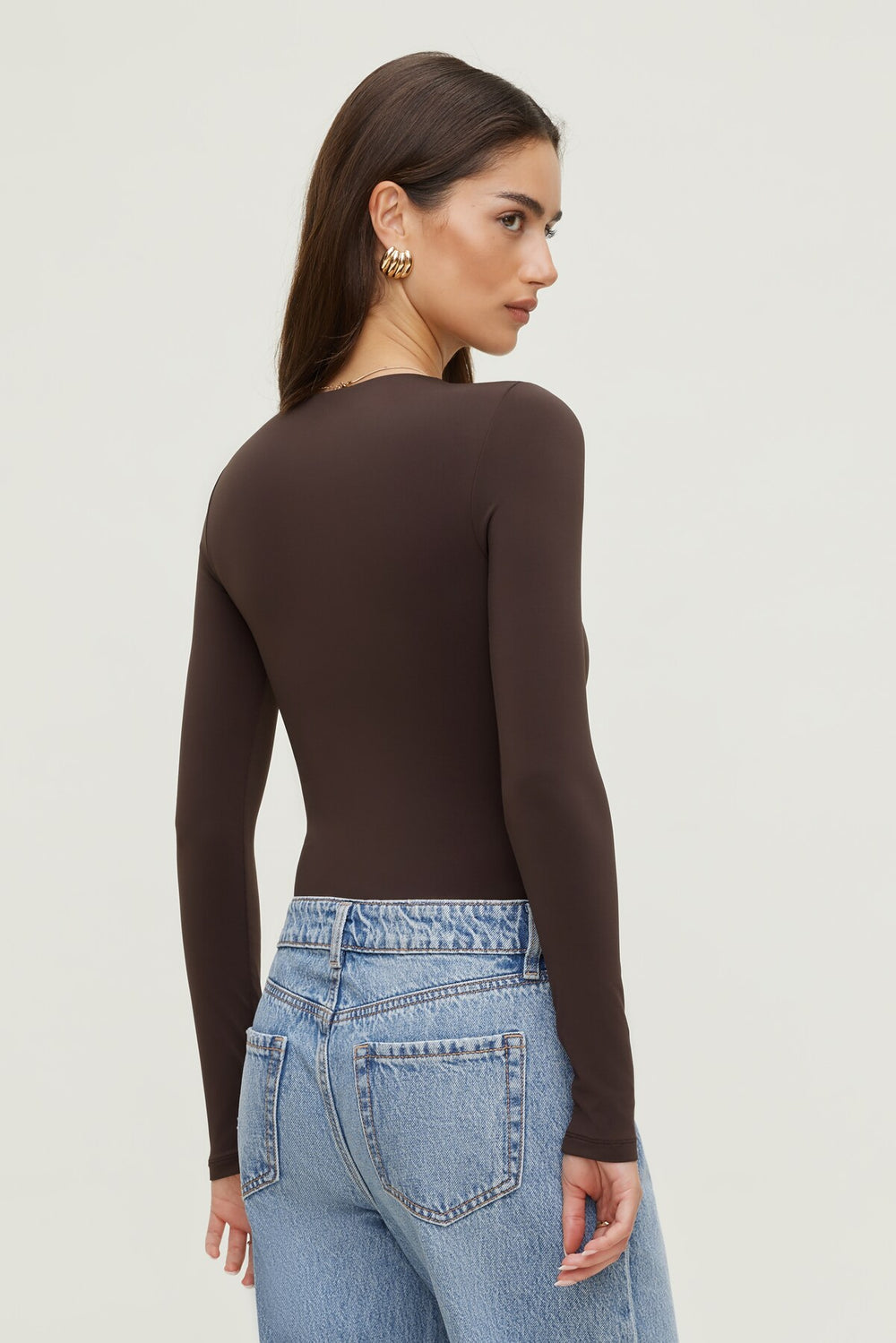 Dynamite US | Sculpt Crewneck Bodysuit Brown
