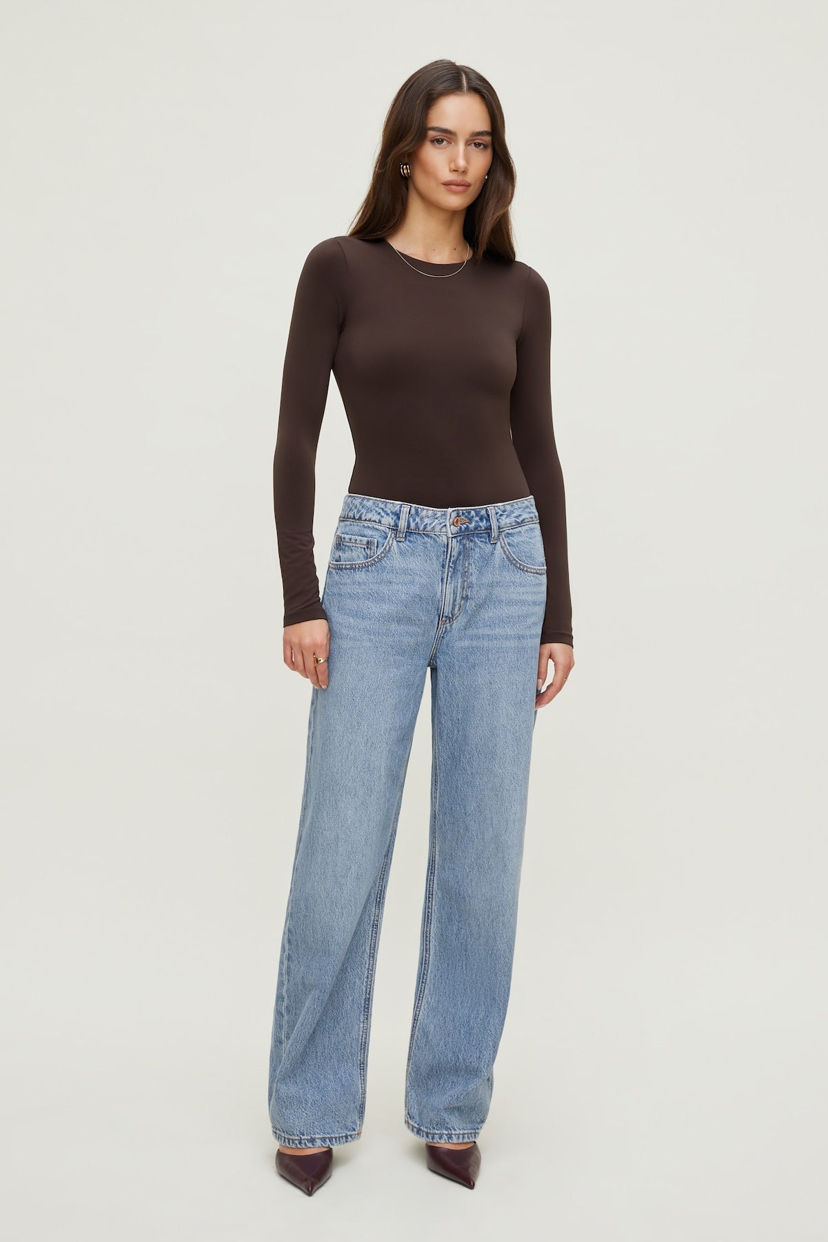 Dynamite US | Sculpt Crewneck Bodysuit Brown
