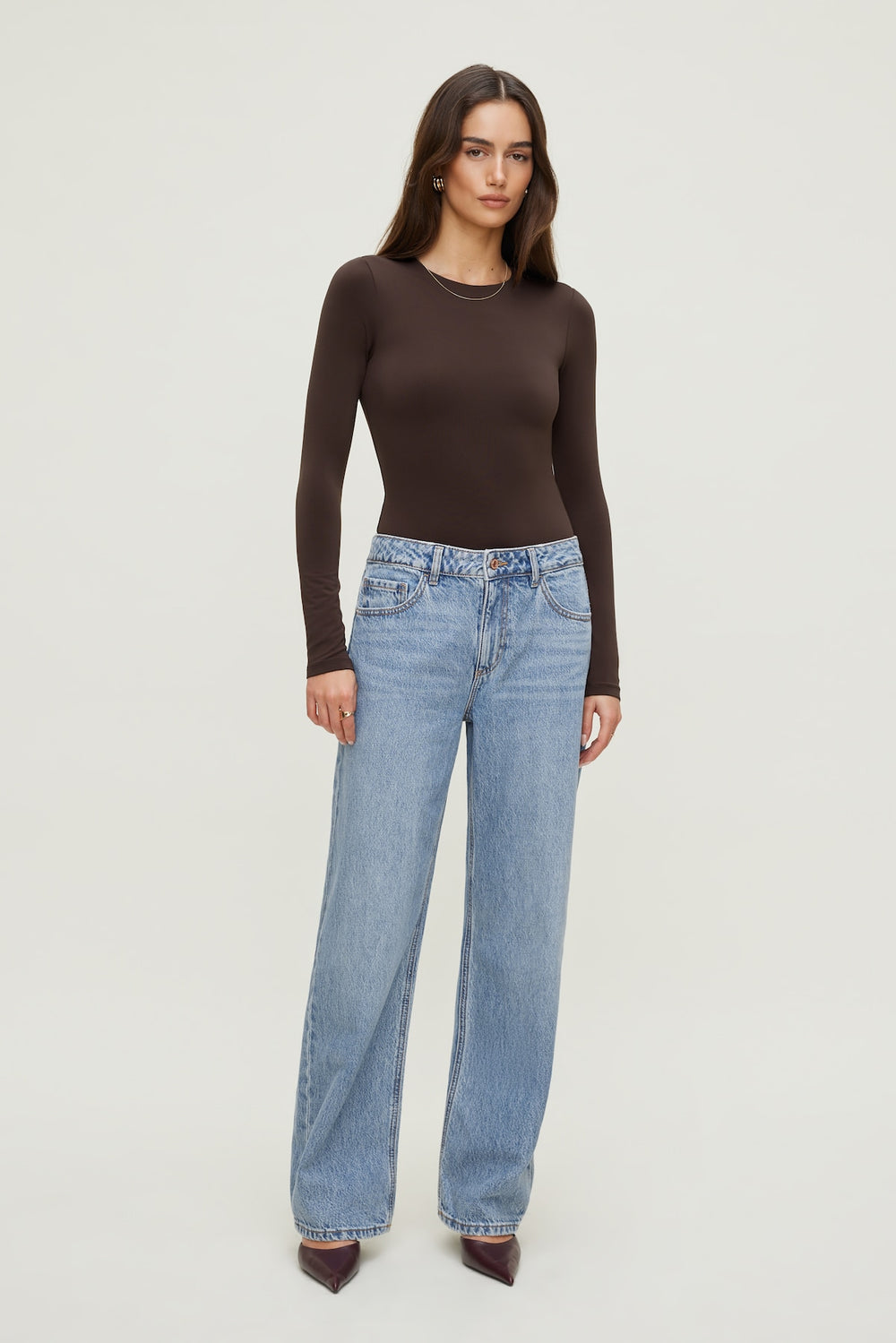 Dynamite US | Sculpt Crewneck Bodysuit Brown