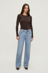 Dynamite US | Sculpt Crewneck Bodysuit Brown