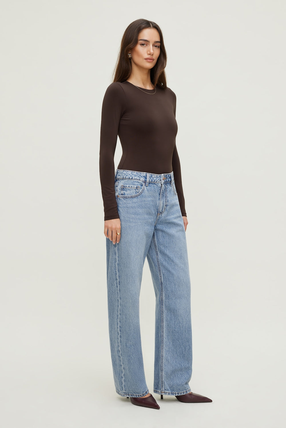 Dynamite US | Sculpt Crewneck Bodysuit Brown