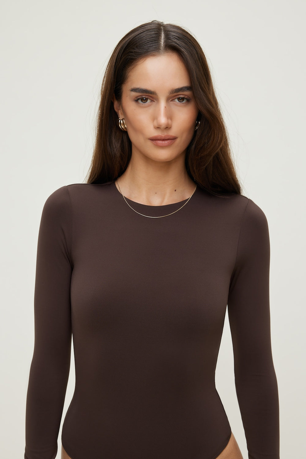 Dynamite US | Sculpt Crewneck Bodysuit Brown