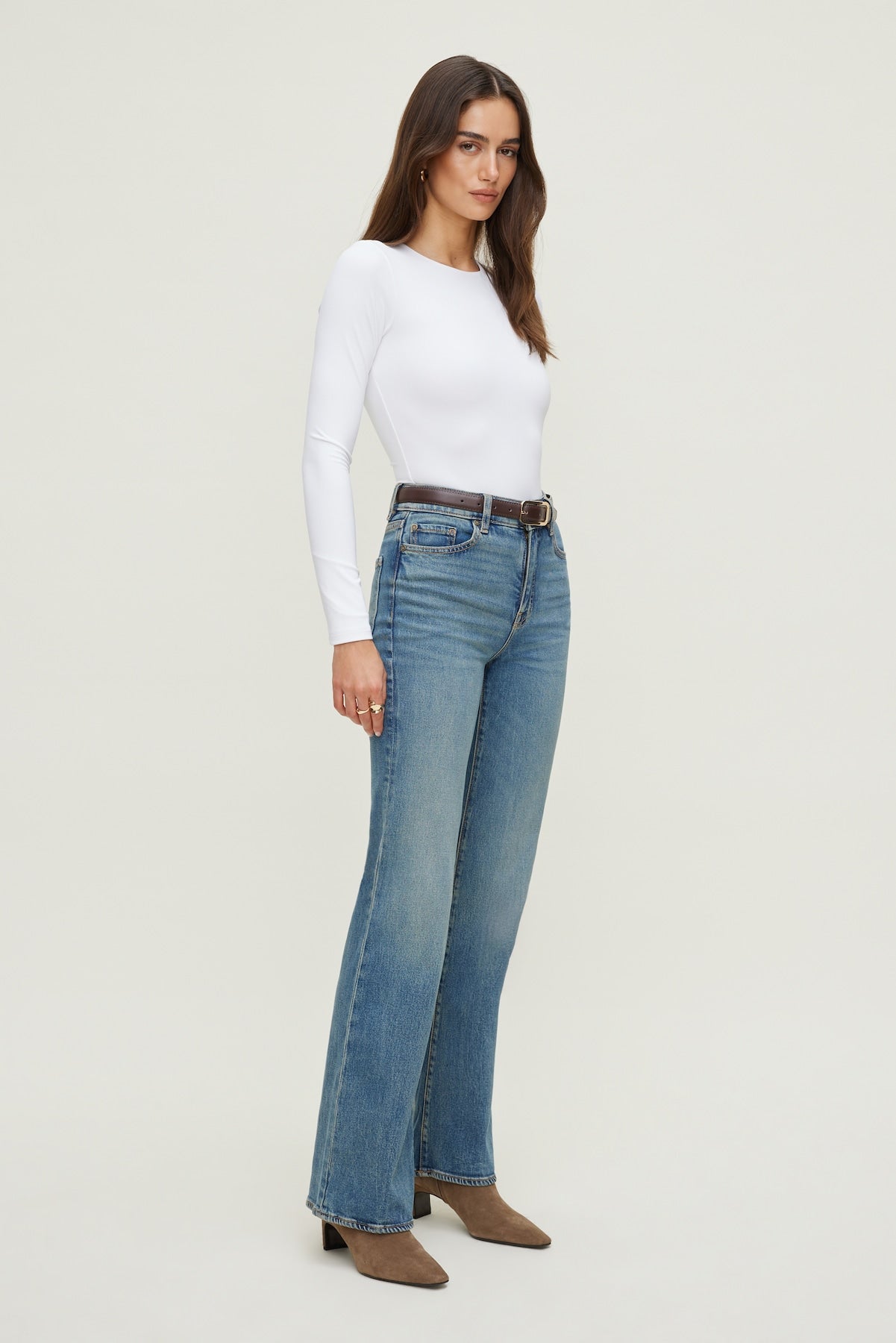 Dynamite On Sale | Sculpt Crewneck Bodysuit White