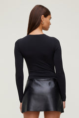 Dynamite Online | Sculpt Crewneck Bodysuit Black