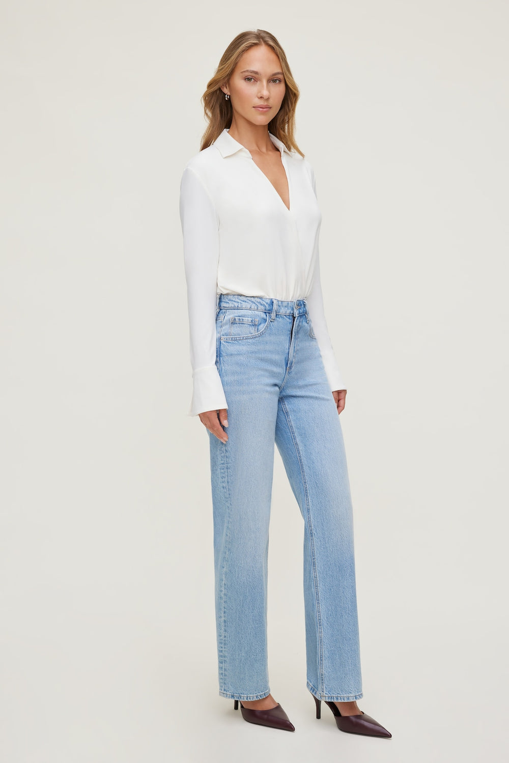 Dynamite Discount | Sculpt Collared Bodysuit Beige