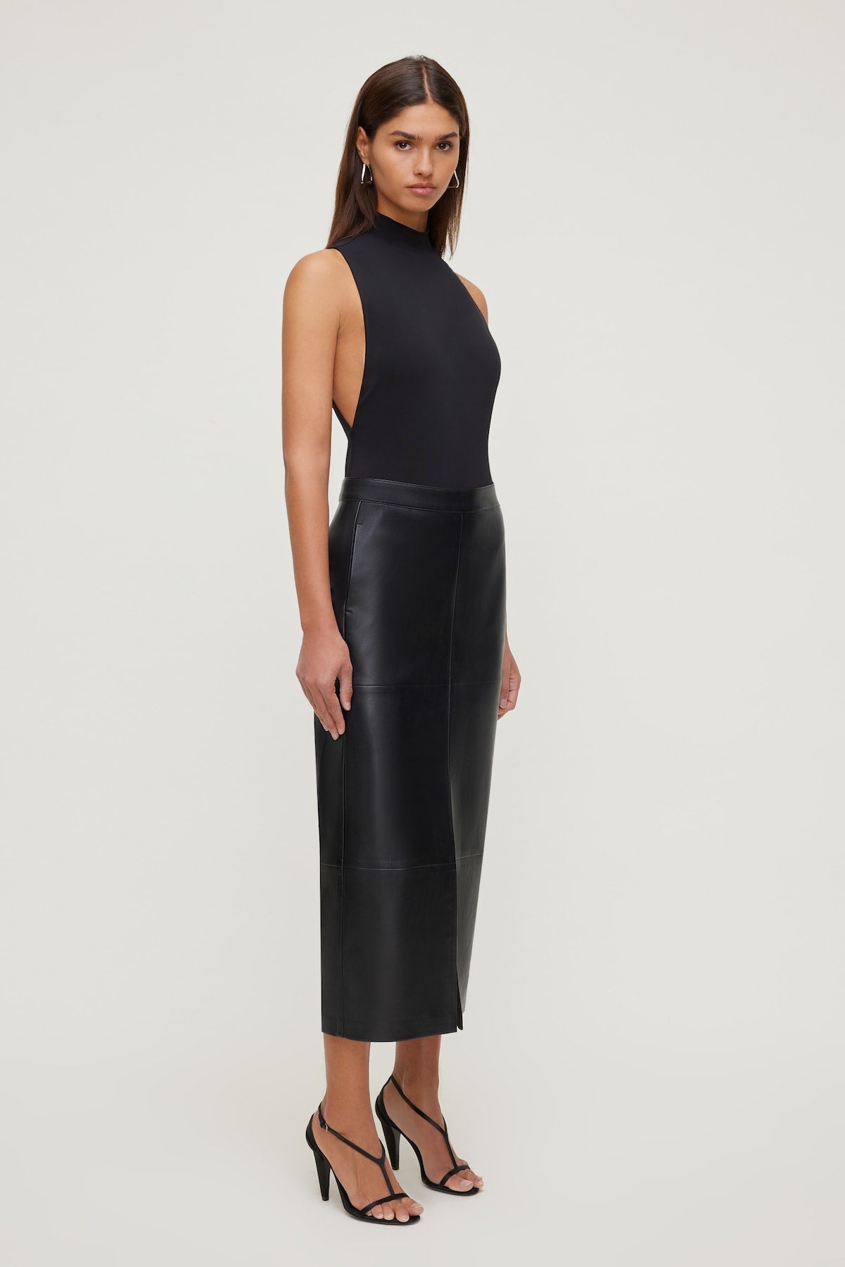 Dynamite Outlet | Sculpt Mock Neck Sleeveless Bodysuit Black