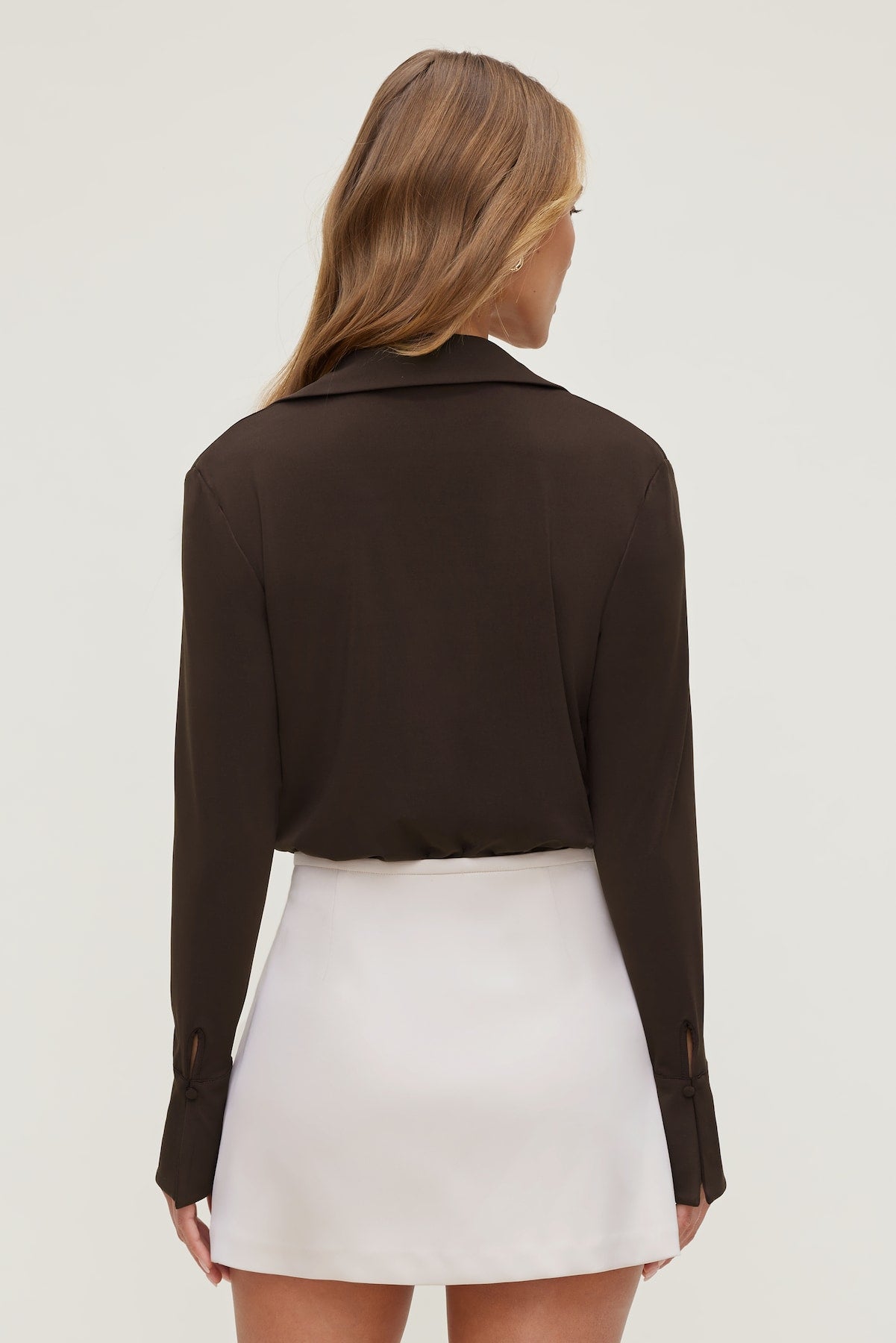 Dynamite Website Shop | Sculpt Collared Bodysuit Brown
