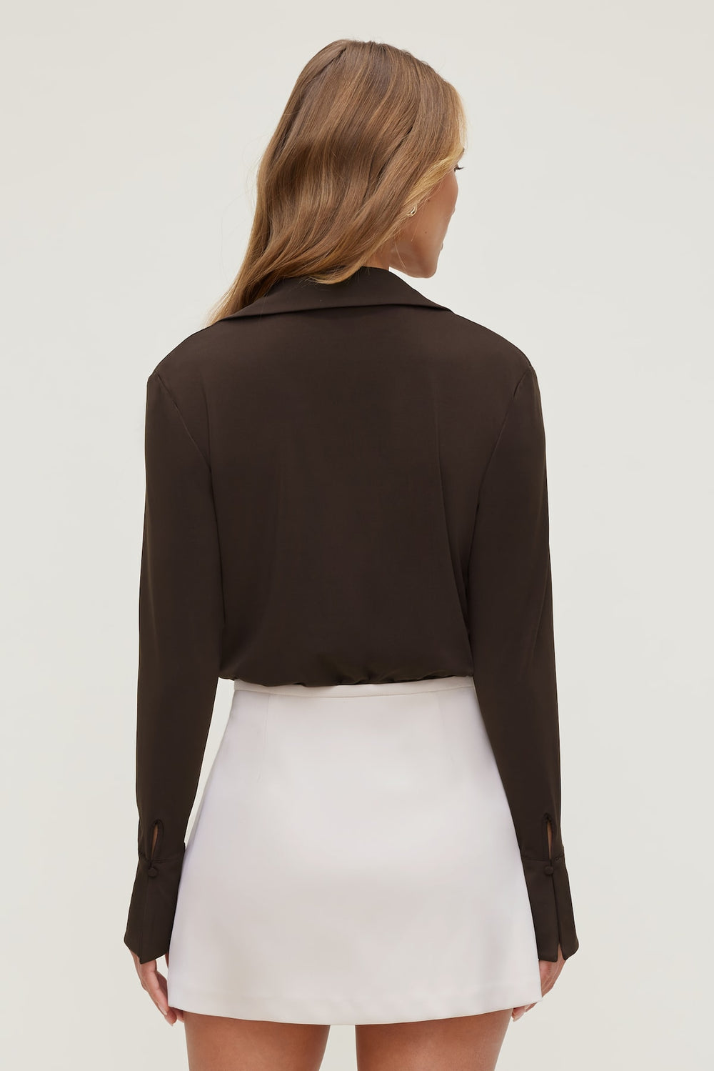 Dynamite Website Shop | Sculpt Collared Bodysuit Brown