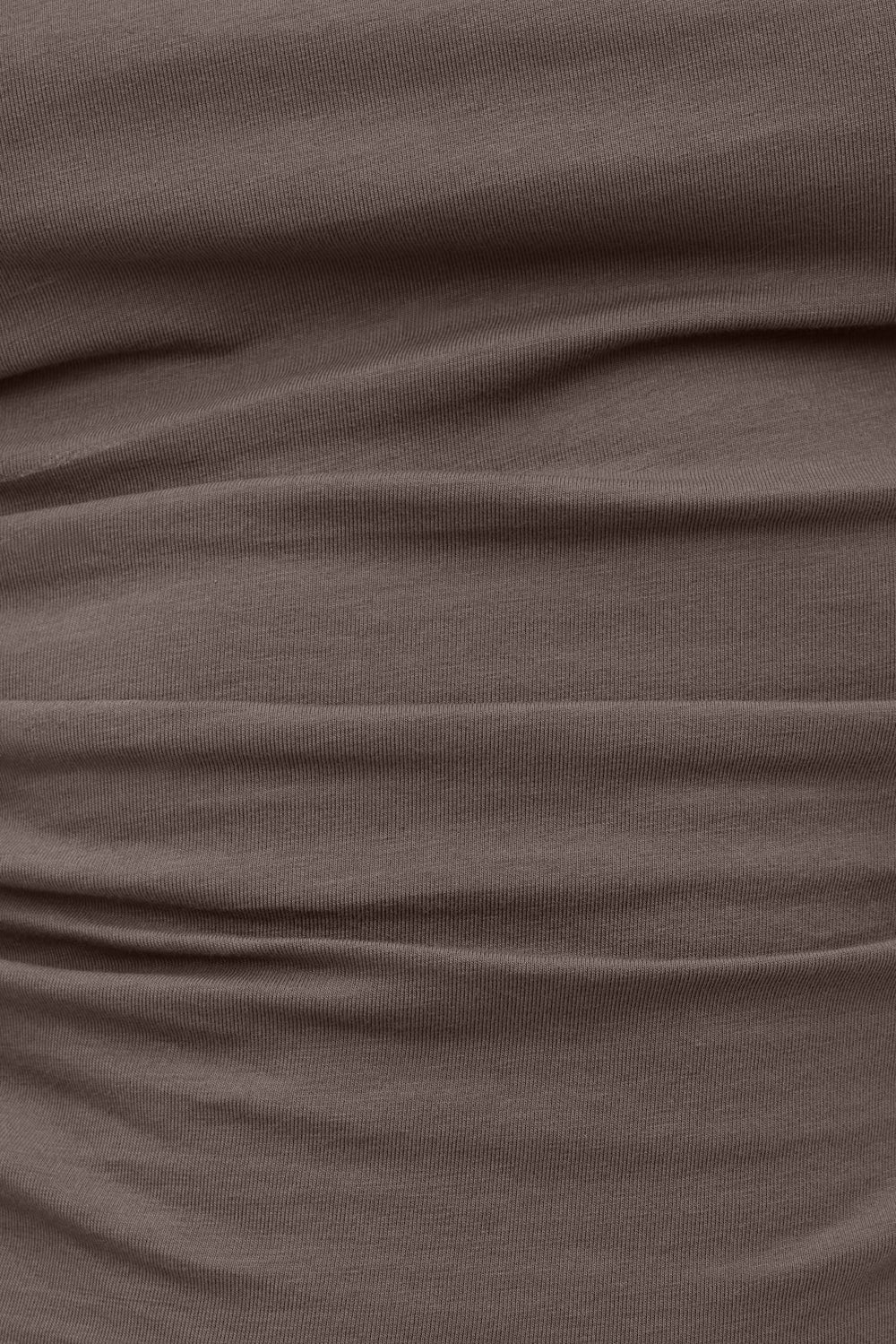 Dynamite US | Andrea Shirred Jersey T Shirt Brown