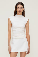 Dynamite Outlet | Sculpt Shirred T Shirt White