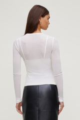 Dynamite Store | Sheer Layered Cami and Long Sleeve T Shirt Beige