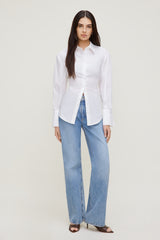 Dynamite Outlets | Poplin Cinch Back Shirt White