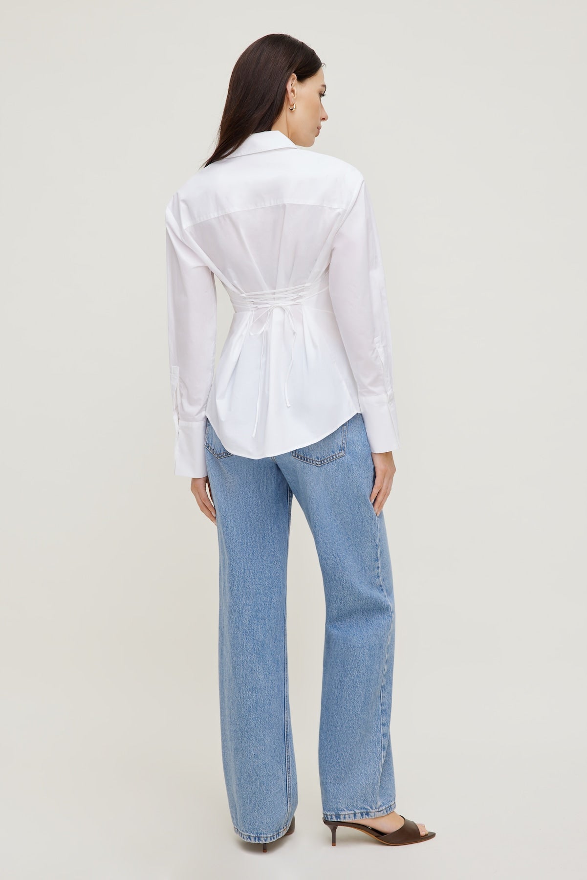 Dynamite Outlets | Poplin Cinch Back Shirt White