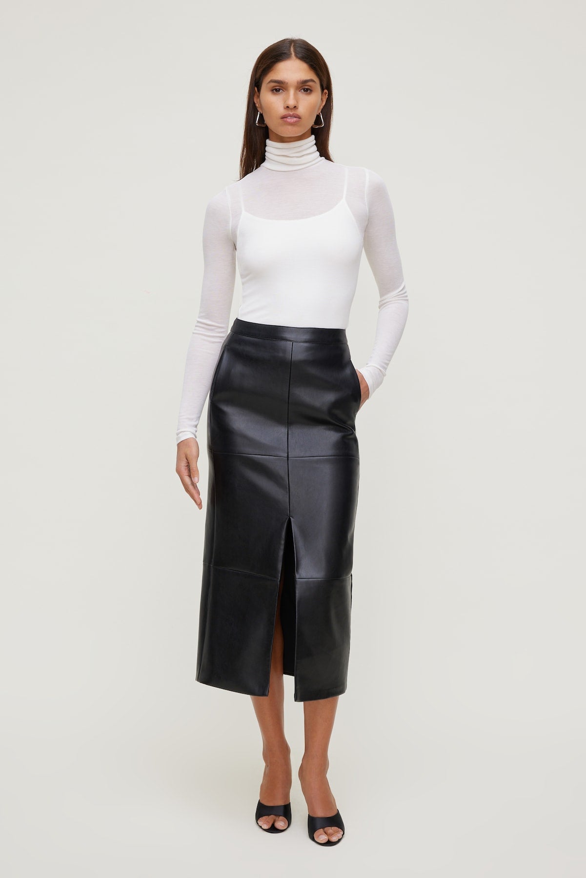 Dynamite Online | Sheer Layered Cami and Turtleneck Beige