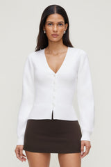 Dynamite Discount | Cinched Waist Cardigan White