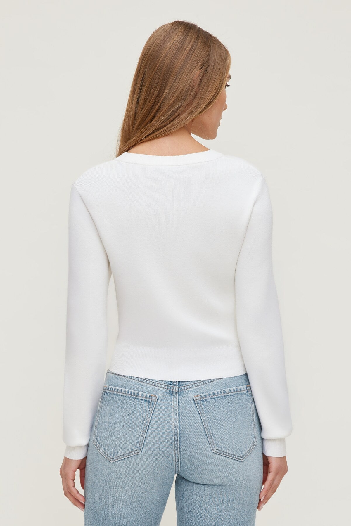 Dynamite Website Shop | Rebecca Crewneck Cardigan White