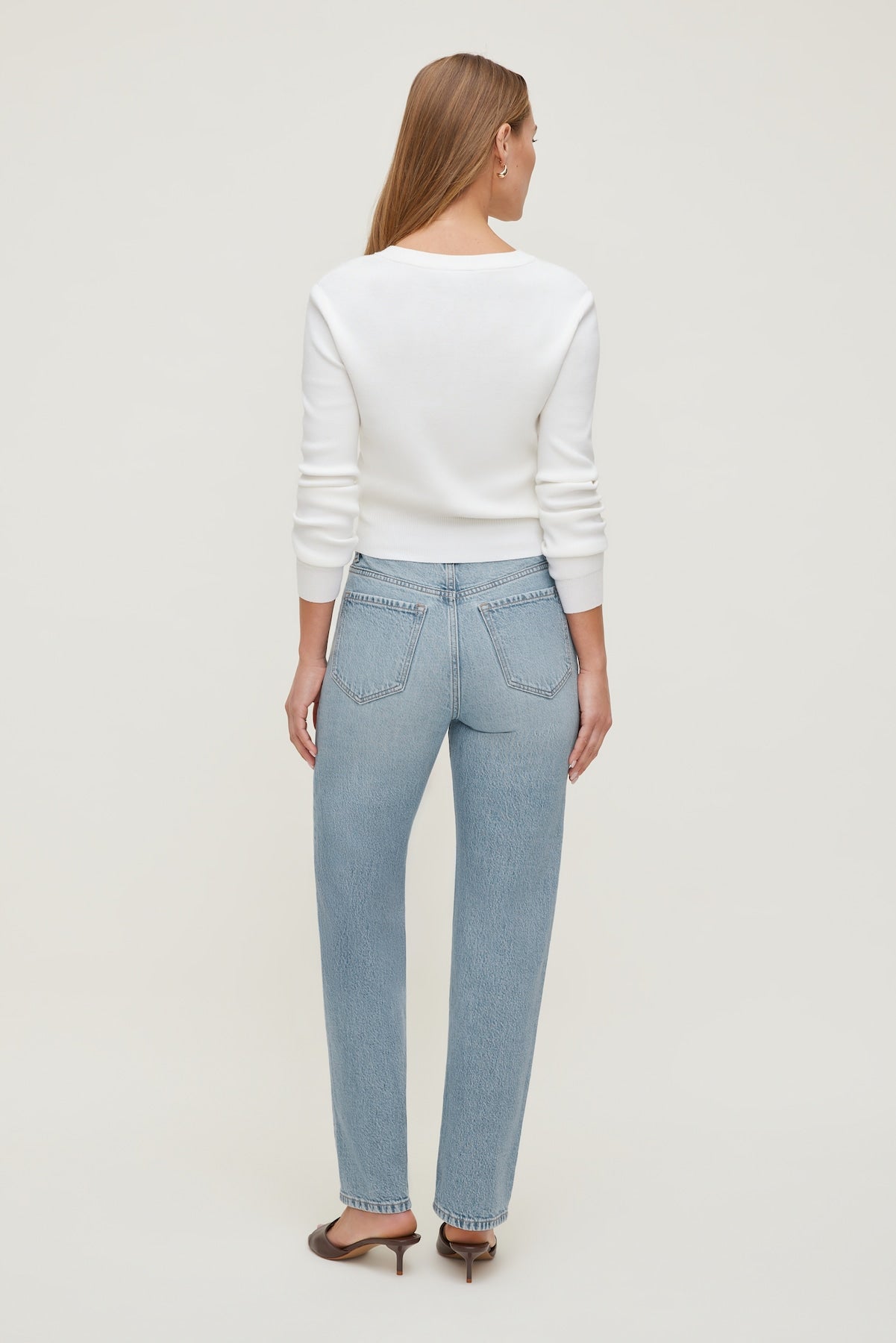 Dynamite Website Shop | Rebecca Crewneck Cardigan White