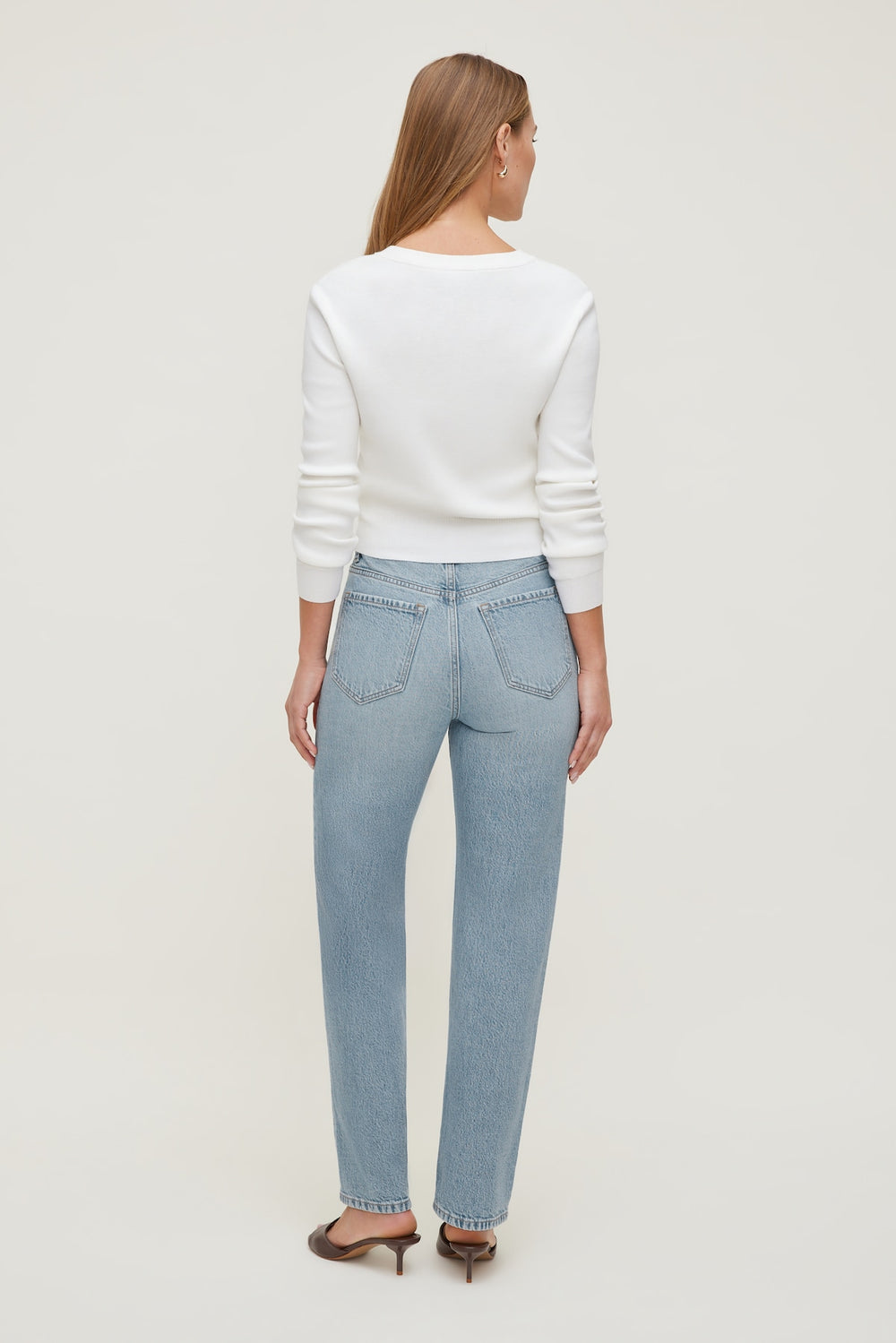 Dynamite Website Shop | Rebecca Crewneck Cardigan White