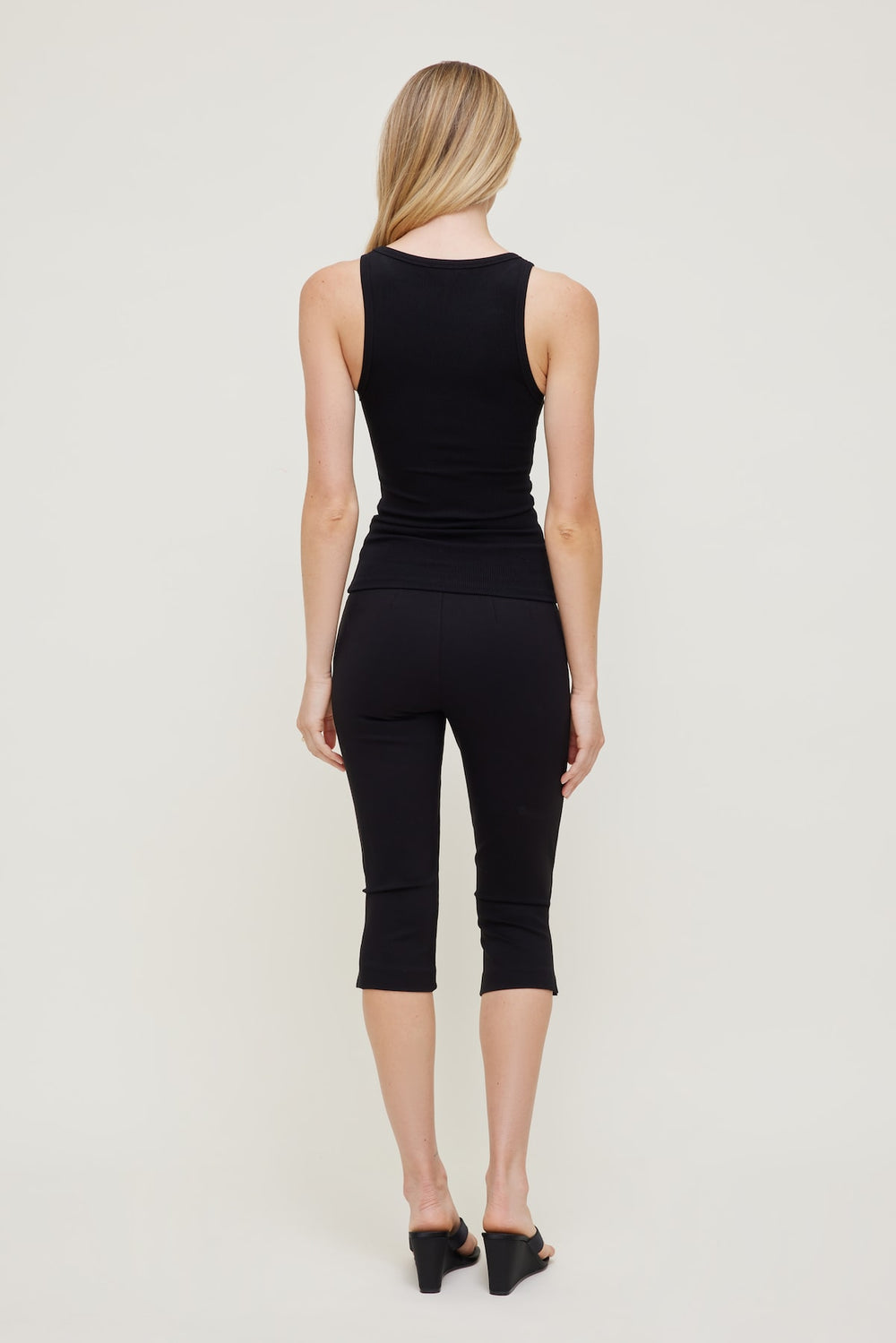 Dynamite Outlets | Ellie Ribbed Tank Top Black