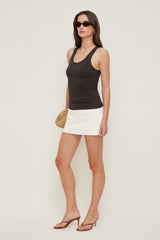 Dynamite US | Ellie Ribbed Tank Top Brown