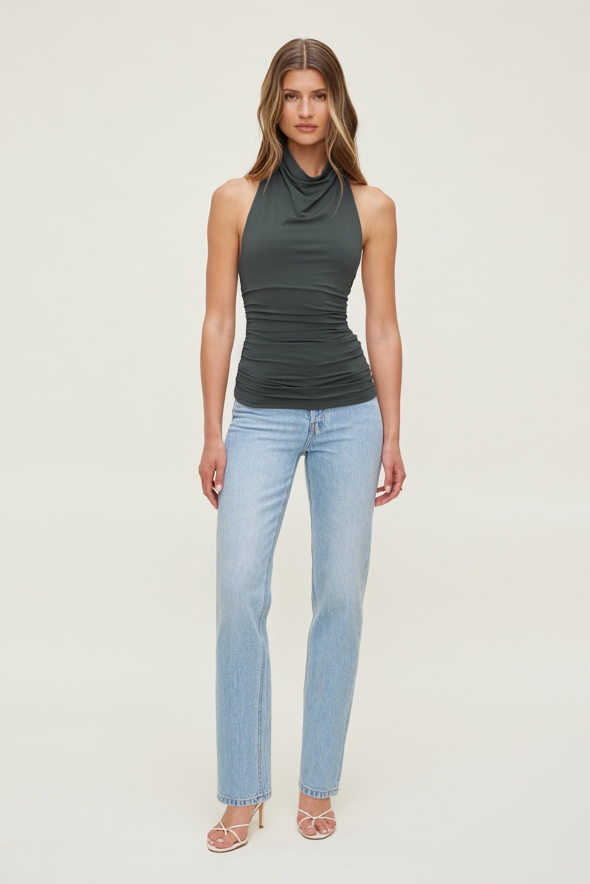 Dynamite Store | Sculpt Cowl Halter Top Green