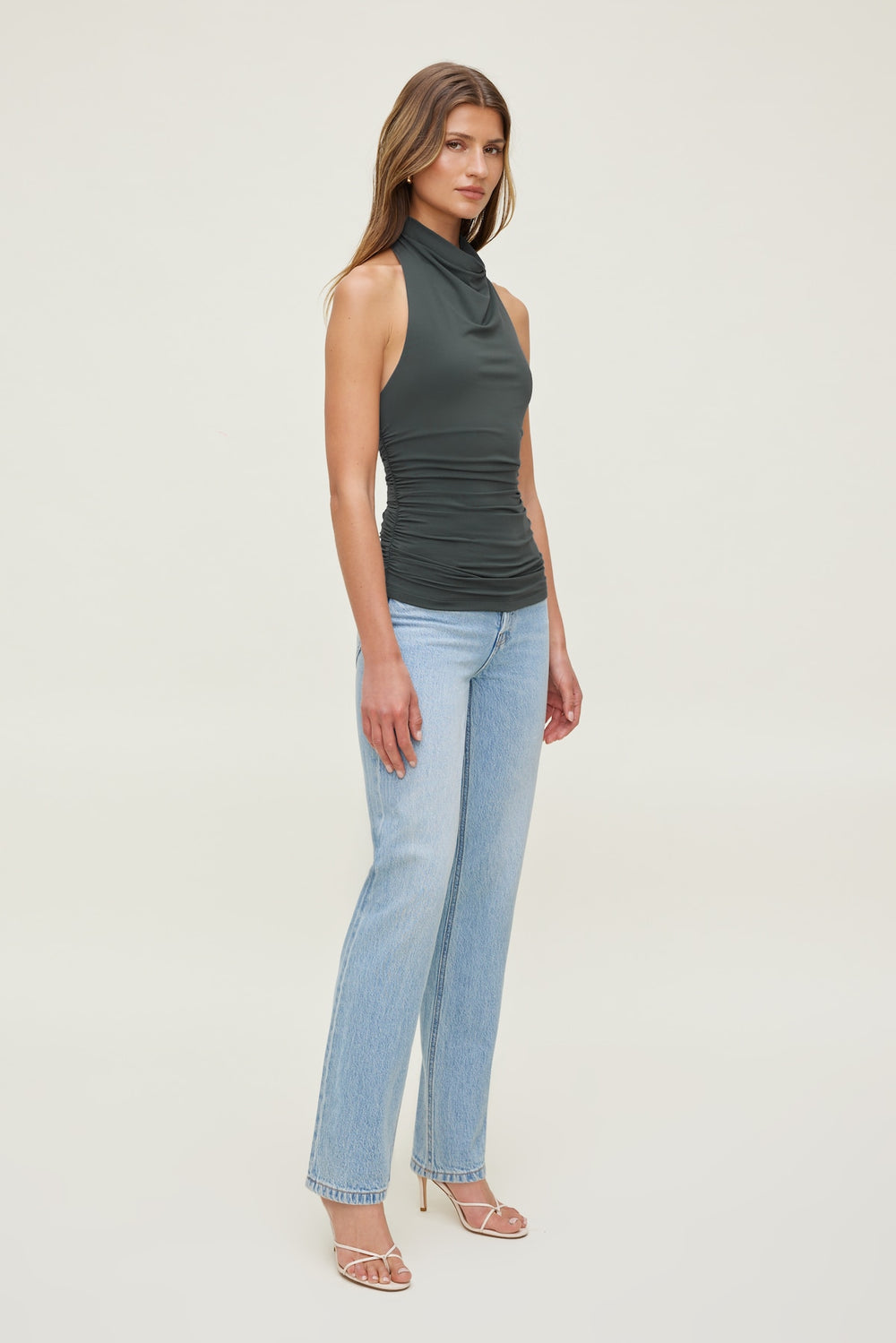 Dynamite Store | Sculpt Cowl Halter Top Green