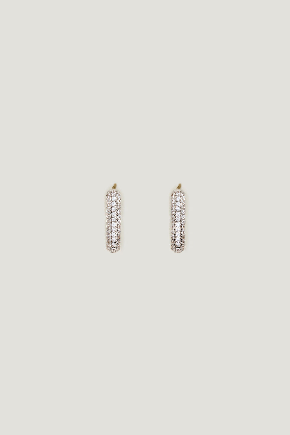 Dynamite Website Shop | U Shaped Pavé Hoop Earrings Gray