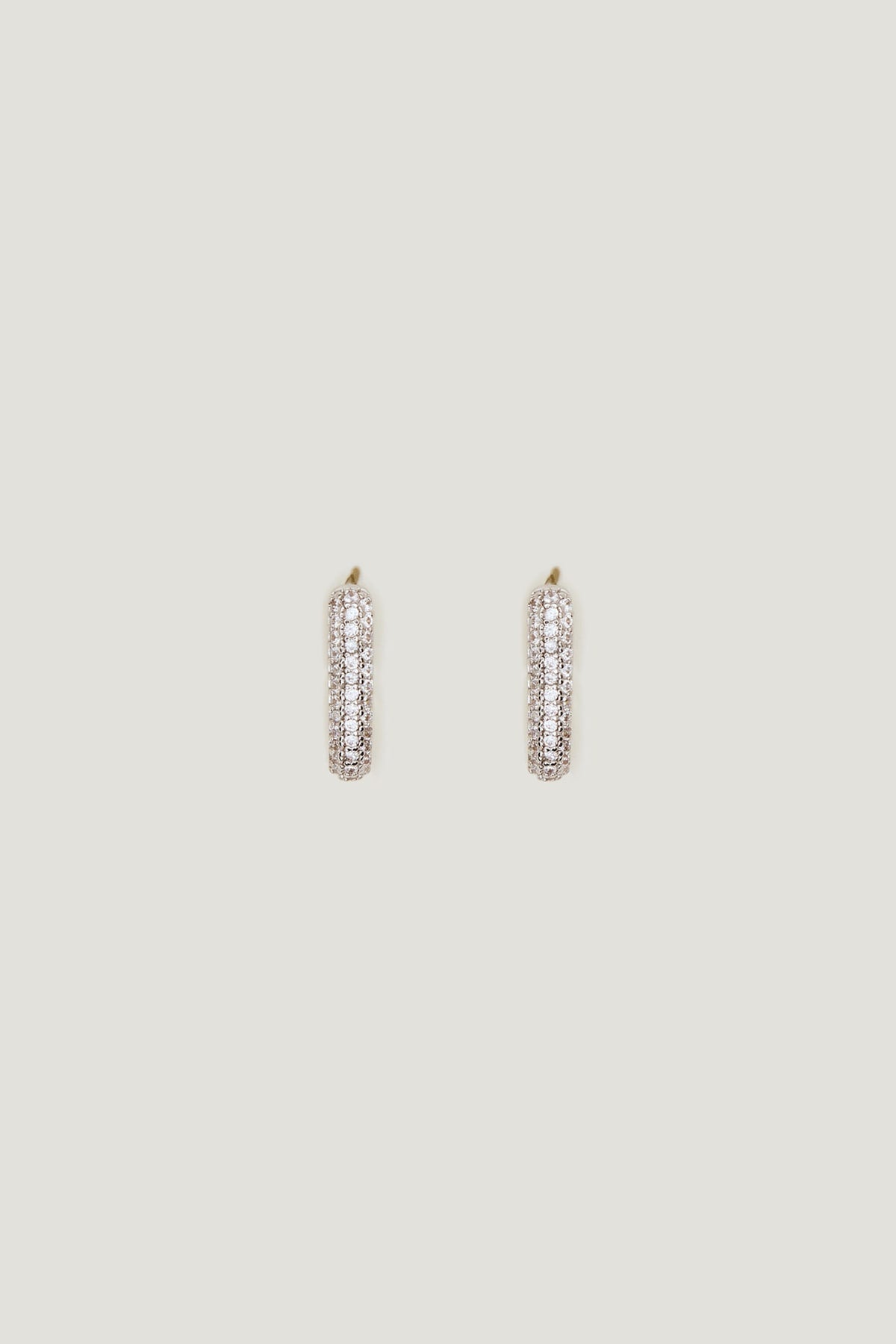 Dynamite Website Shop | U Shaped Pavé Hoop Earrings Gray